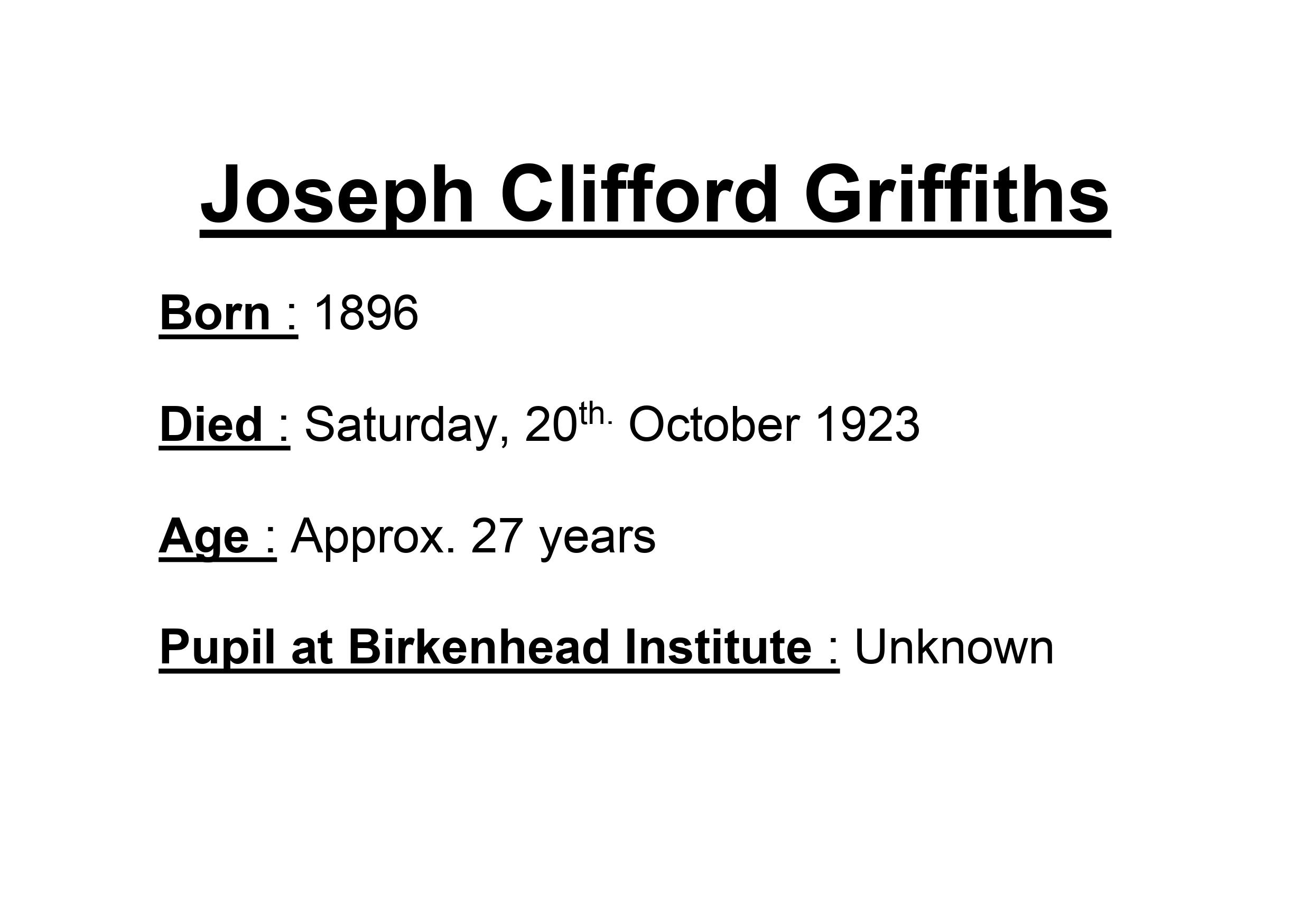 Joseph Clifford Griffiths