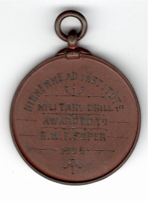 Photograph of 1905 Military Drill Medal - R.W.F. Soper - Front
