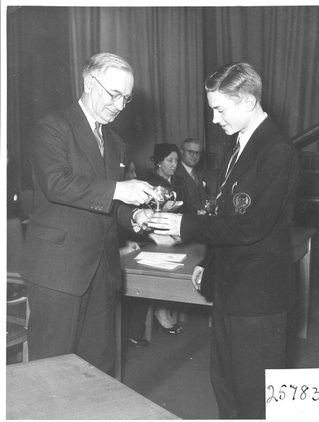 Photograph of School Speech Day 1956, Birkenhead Town Hall
