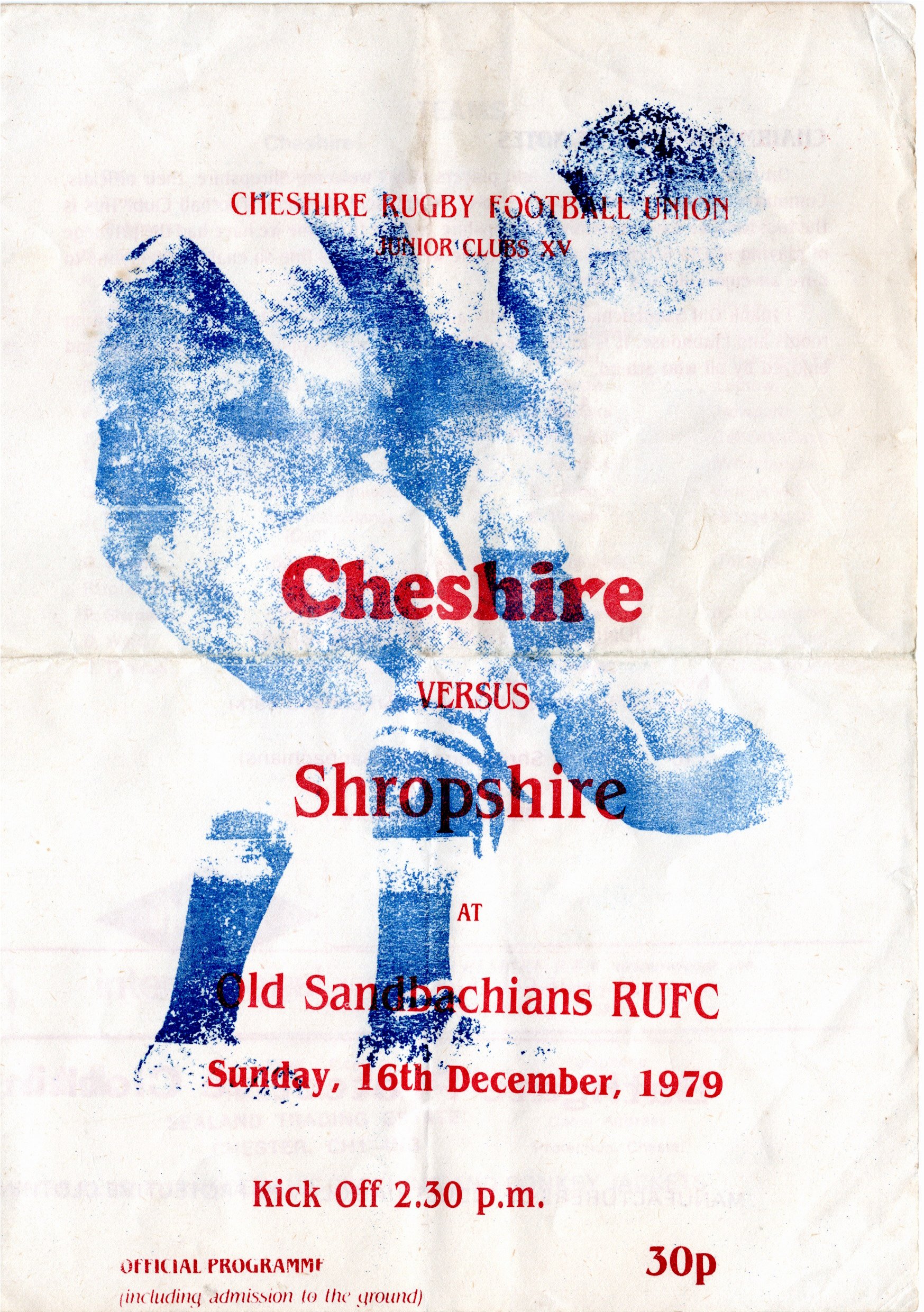 Photograph Old Instonians RUFC, 1979, Cheshire v Shropshire