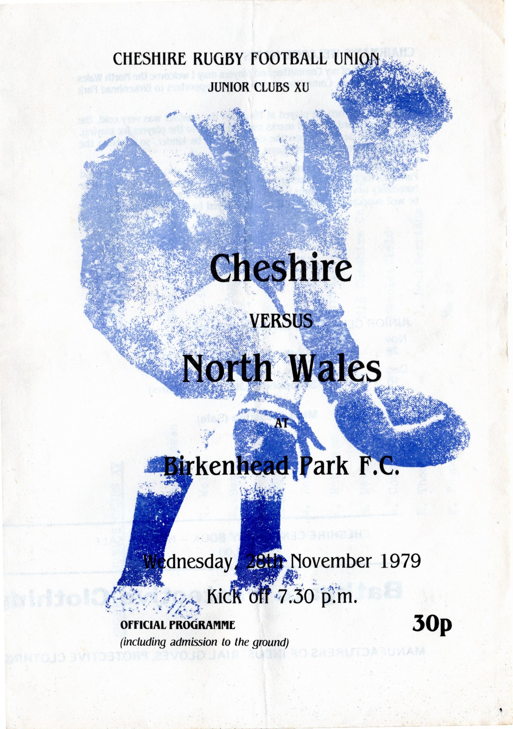 Photograph Old Instonians RUFC, 1979 Cheshire v North Wales