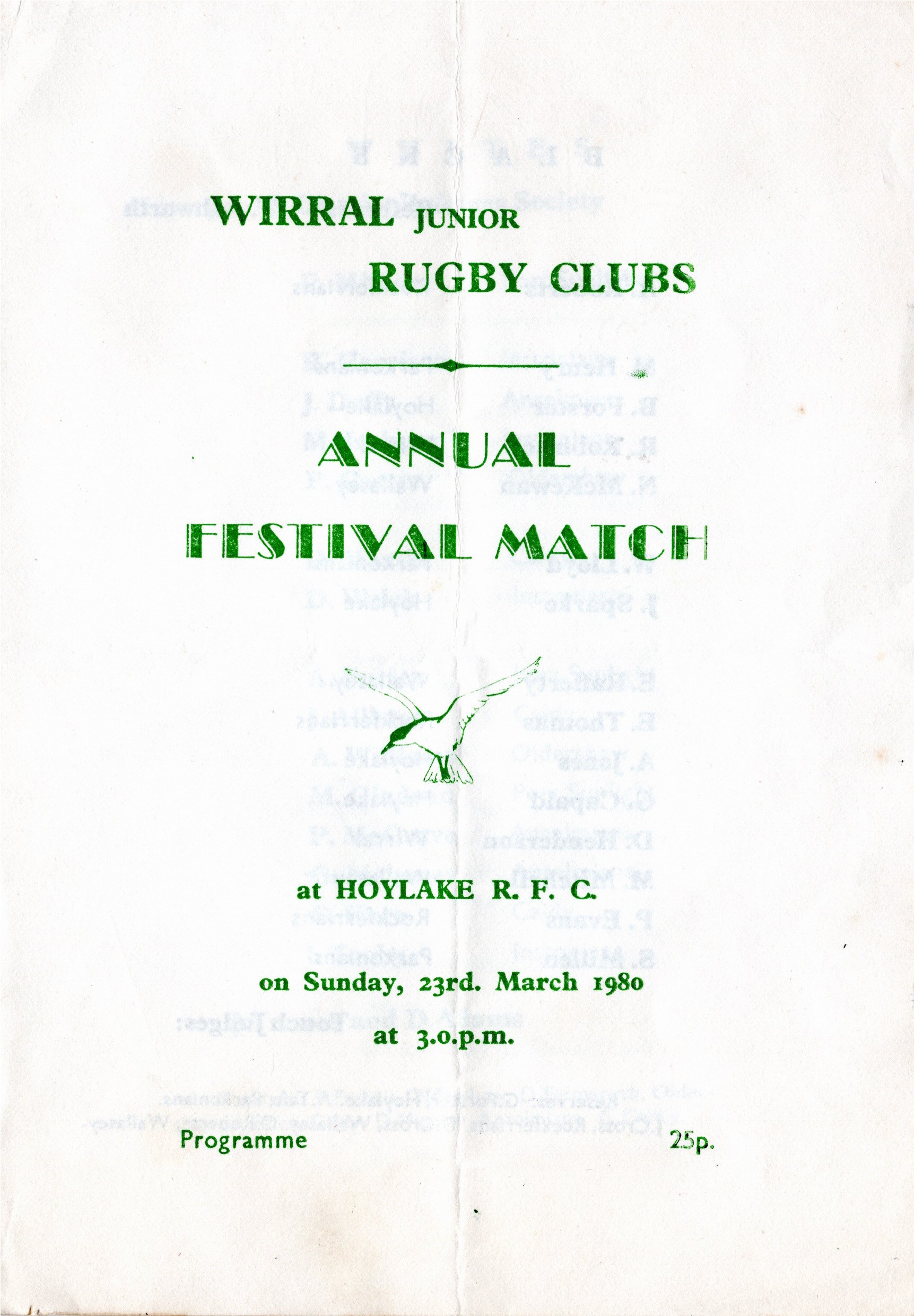 Photograph Old Instonians RUFC, Wirral Junior Rugby Clubs, Annual Festival Match