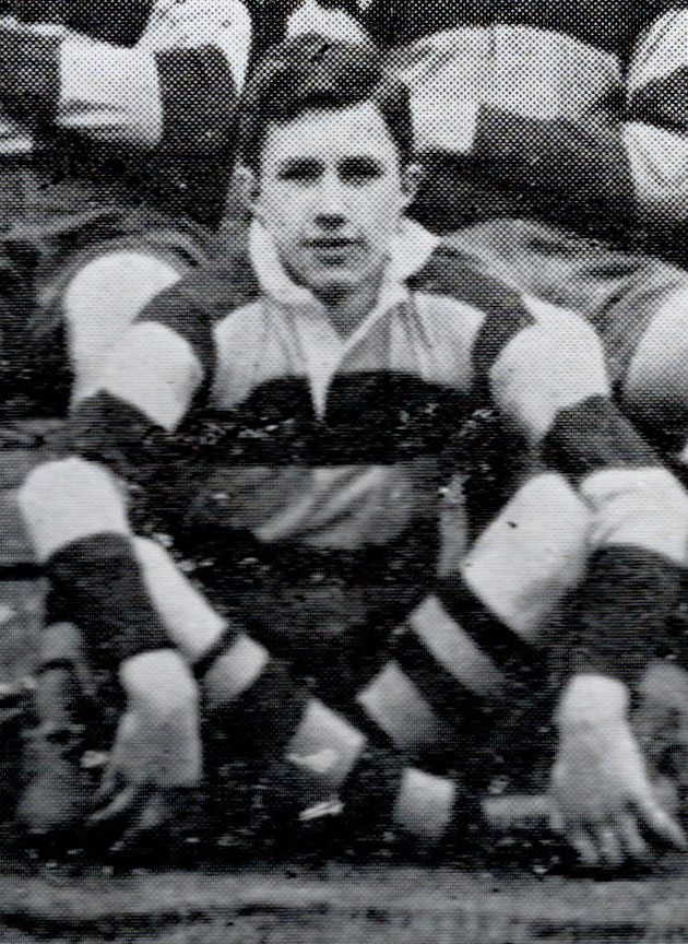 Photograph of Leslie Francis Clarke in the 1st. XV Rugby team 1936-37